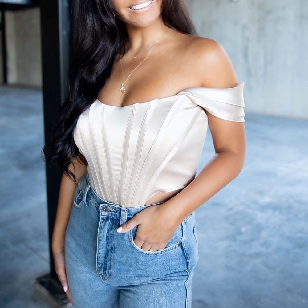 Chic Off-Shoulder Satin Blouse